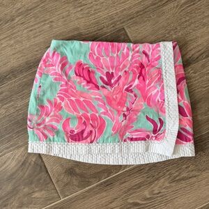 Lilly Pulitzer Girls Skort Size 8 Pink Blue Floral